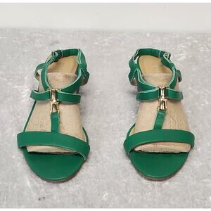 TALBOTS Women Green Leather Strappy Sandals-Size 7M